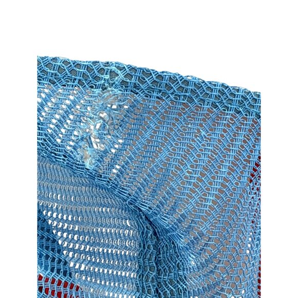 Patagonia Mesh Trucker Hat With Buffalo Logo  Blue & Red FLAW - Picture 3 of 4